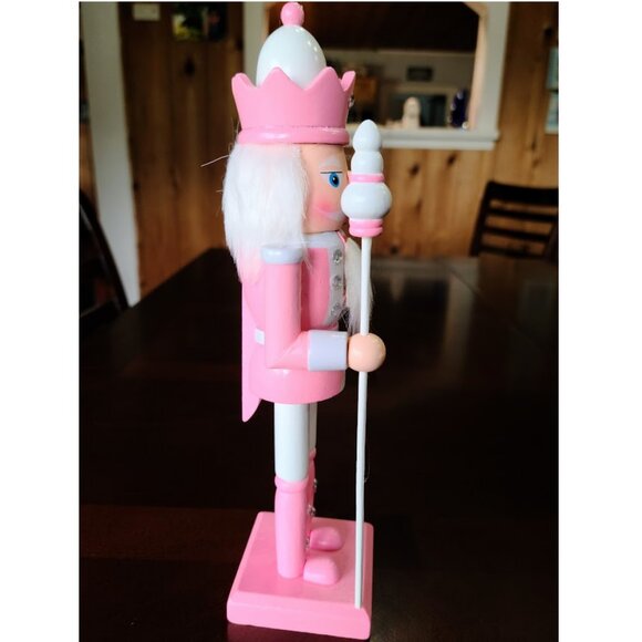 Pink Christmas Nutcracker Soldier Holiday Decor Wooden Statue Xmas Decoration - Picture 10 of 12
